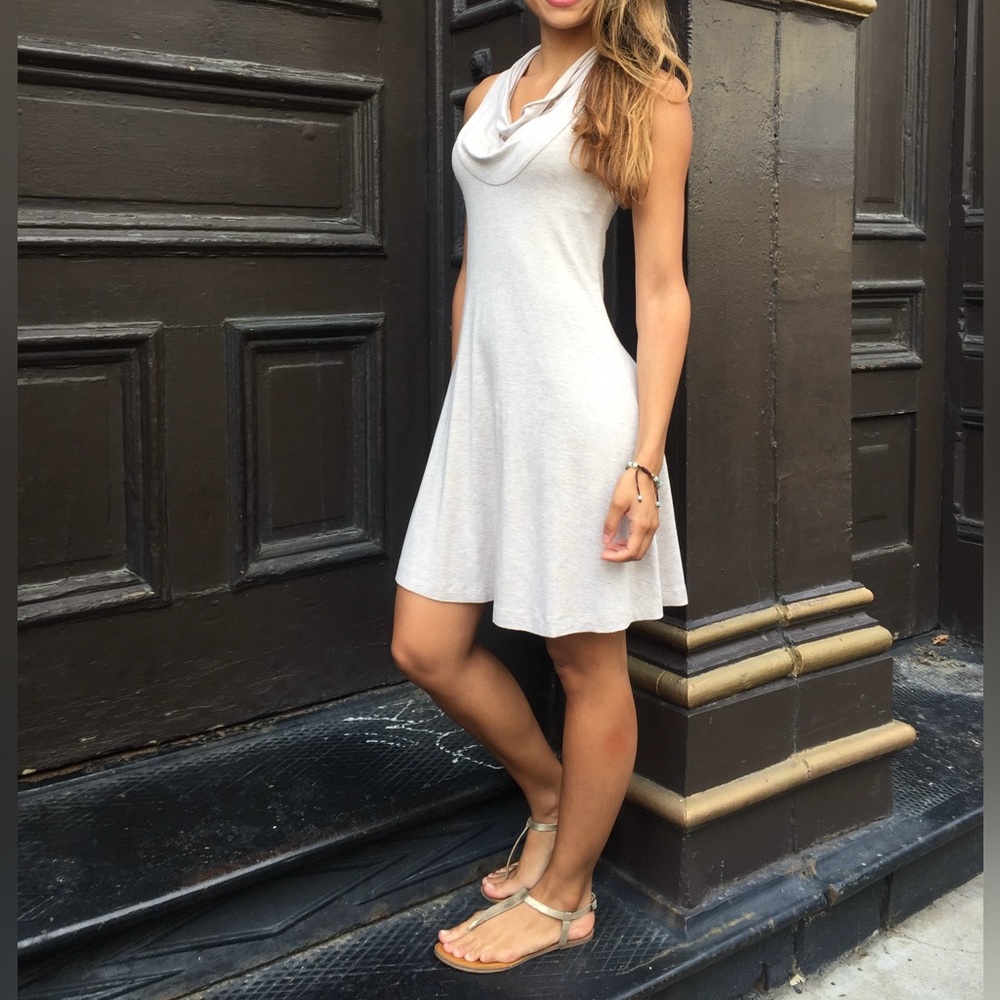 Cream Cowl Neck Dress